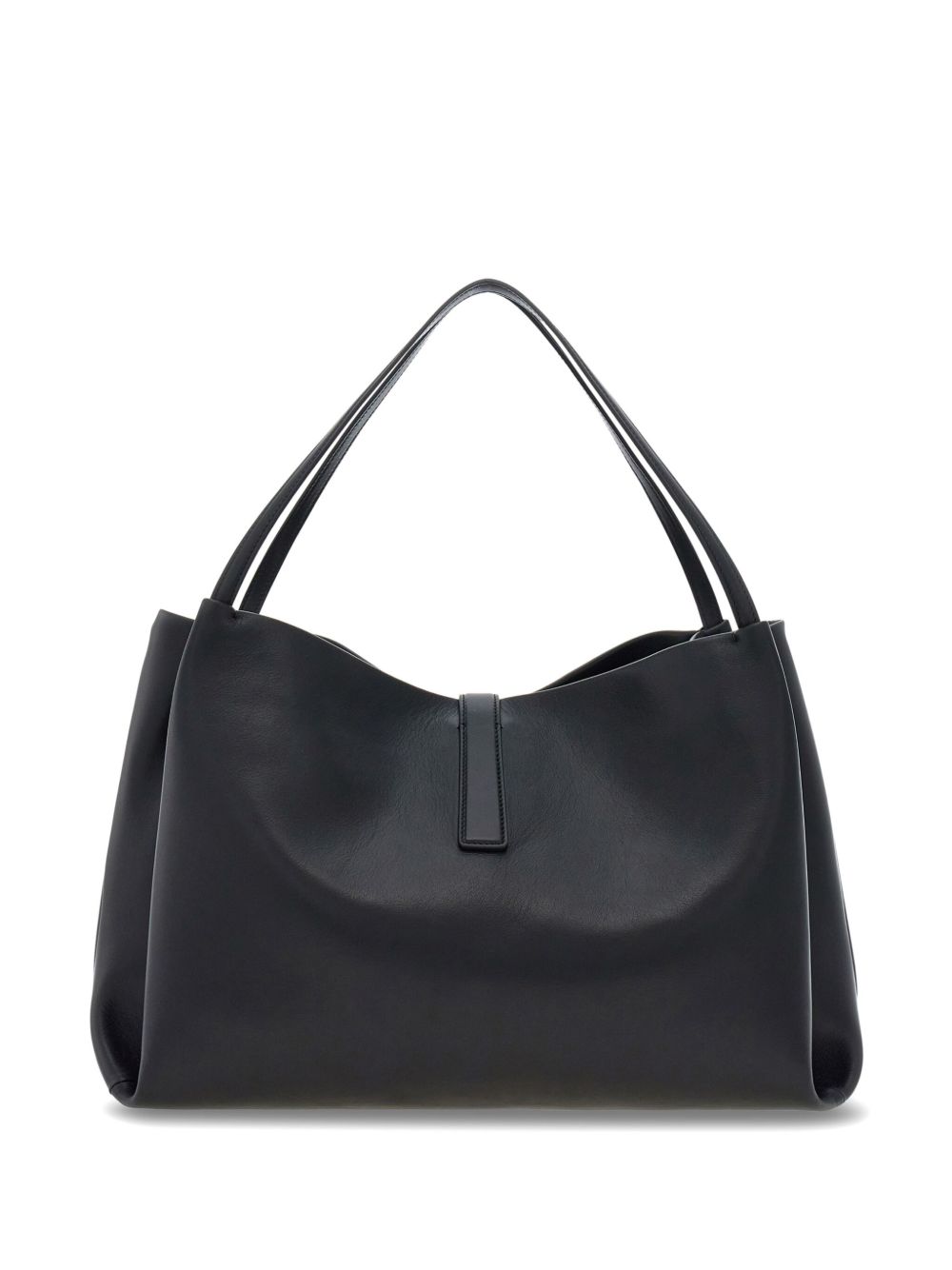 Ferragamo Medium Leather Shoulder Bag Black