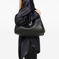 Ferragamo Medium Leather Shoulder Bag Black