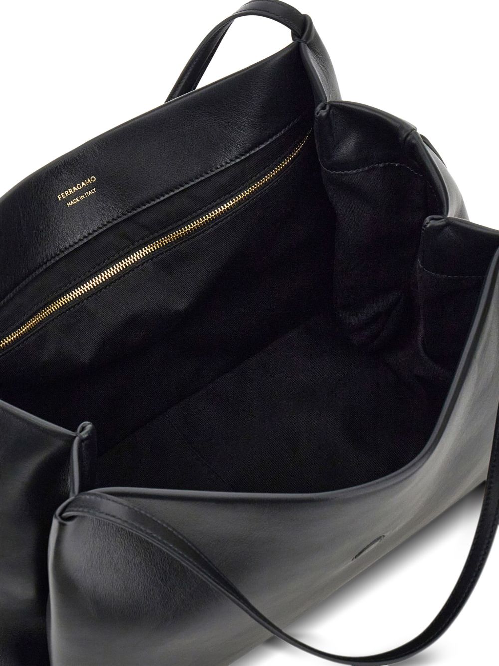 Ferragamo Medium Leather Shoulder Bag Black