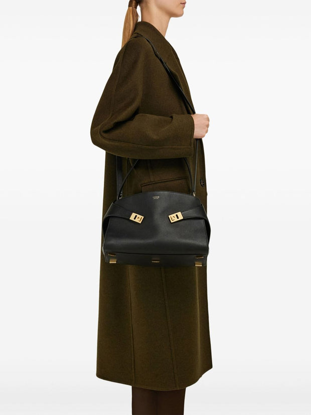 Ferragamo Hug Small Leather Tote Black