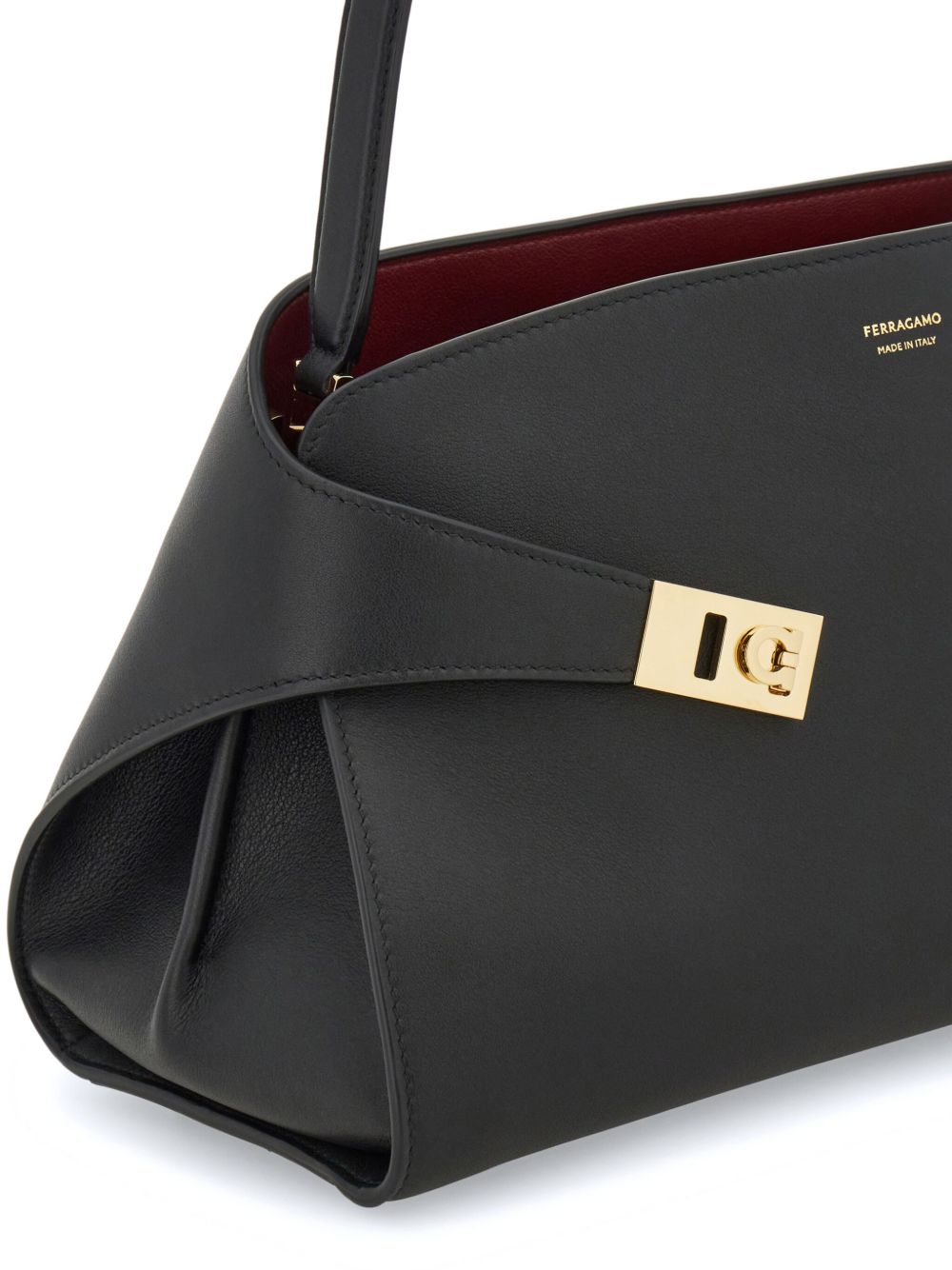 Ferragamo Hug Small Leather Tote Black
