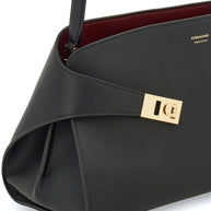 Ferragamo Hug Small Leather Tote Black