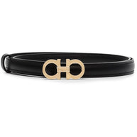 Ferragamo Gancini Leather Belt Black