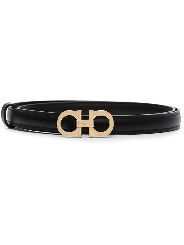 Ferragamo Gancini Leather Belt Black
