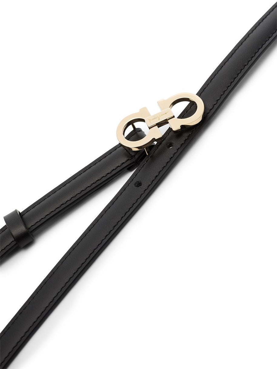 Ferragamo Gancini Leather Belt Black