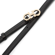 Ferragamo Gancini Leather Belt Black