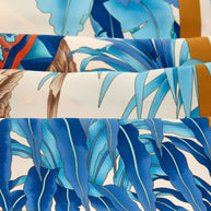 Ferragamo Printed Silk Foulard Scarf Blue