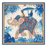 Ferragamo Printed Silk Foulard Scarf Blue