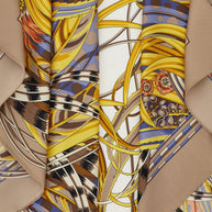 Ferragamo Printed Silk Foulard Scarf Ivory