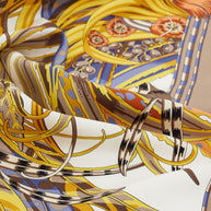 Ferragamo Printed Silk Foulard Scarf Ivory