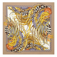Ferragamo Printed Silk Foulard Scarf Ivory