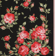 Dolce & Gabbana Roses Bouquet Print Silk Foulard Black