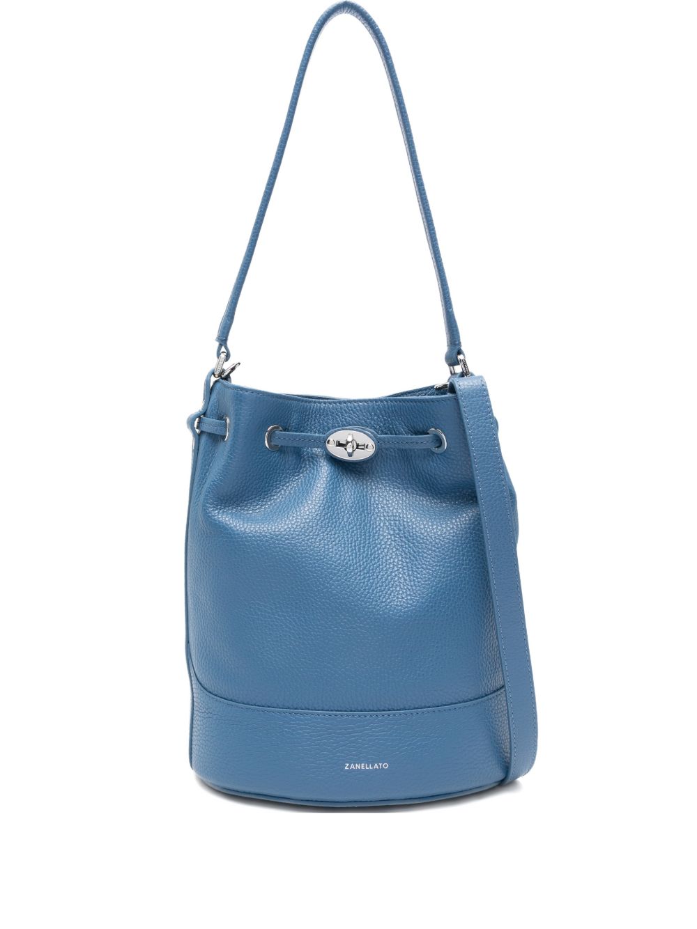 Zanellato Monda' Daily Small Leather Bucket Bag Blue
