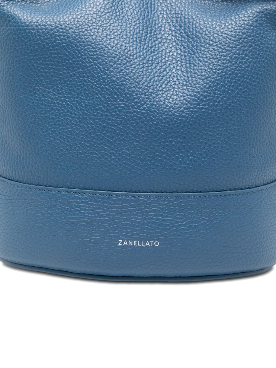 Zanellato Monda' Daily Small Leather Bucket Bag Blue