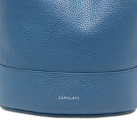 Zanellato Monda' Daily Small Leather Bucket Bag Blue