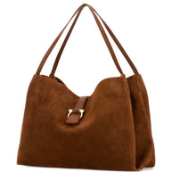 Ferragamo Medium Leather Shoulder Bag Beige