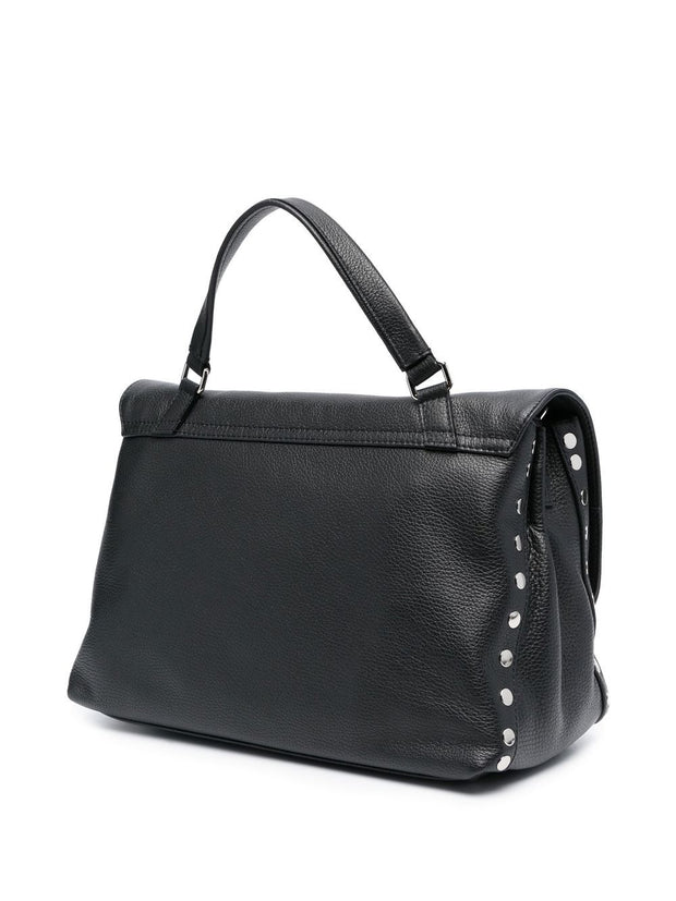 Zanellato Postina Daily Medium Leather Handbag Black