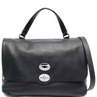 Zanellato Postina Daily Medium Leather Handbag Black