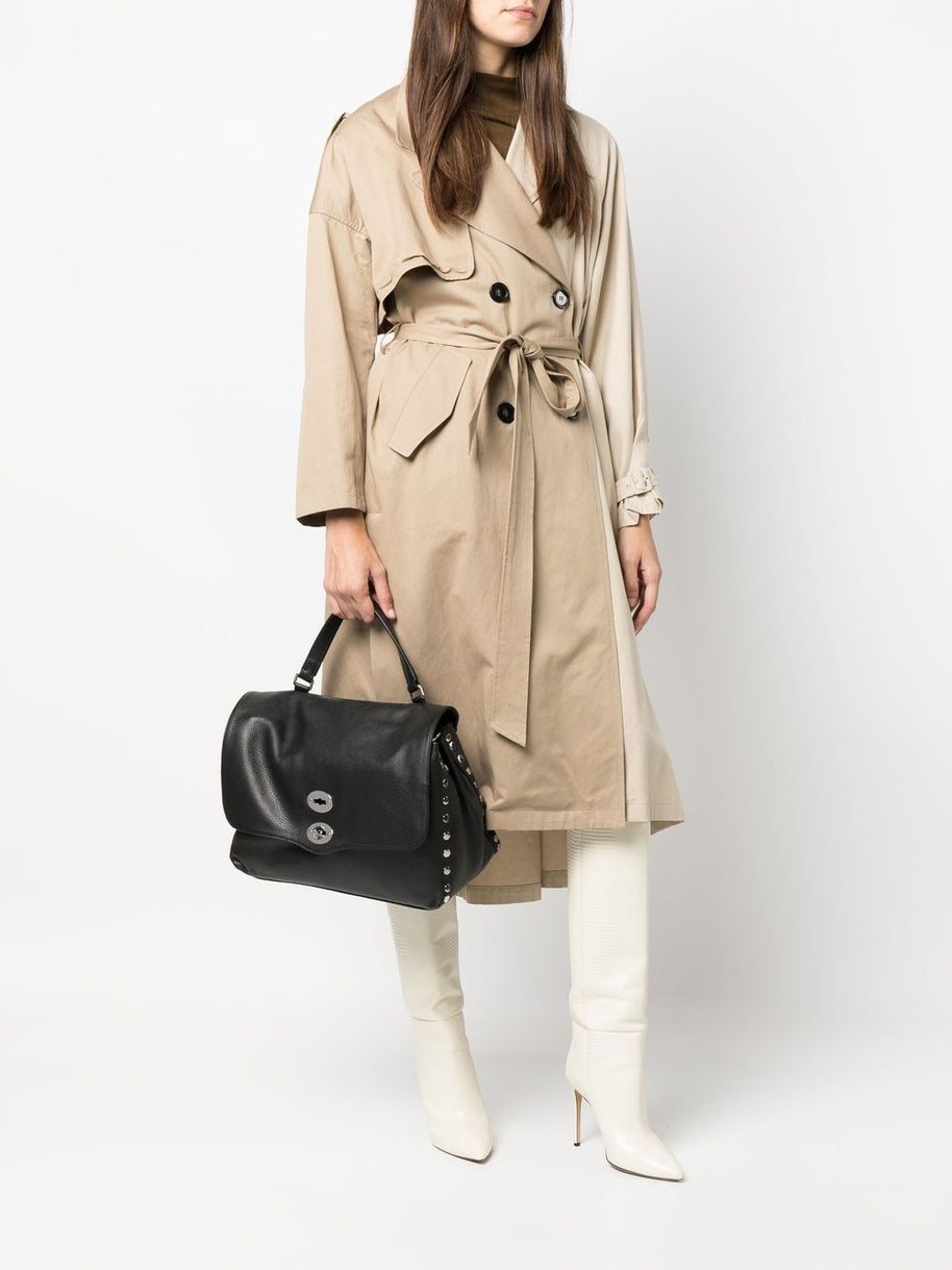 Zanellato Postina Daily Medium Leather Handbag Black