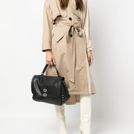 Zanellato Postina Daily Medium Leather Handbag Black