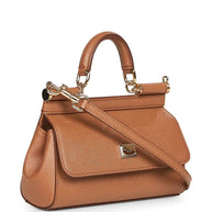 Dolce & Gabbana Sicily Small Leather Handbag Brown