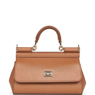 Dolce & Gabbana Sicily Small Leather Handbag Brown
