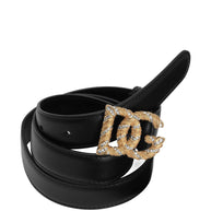 Dolce & Gabbana Dg Logo Leather Belt Black