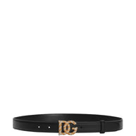 Dolce & Gabbana Dg Logo Leather Belt Black