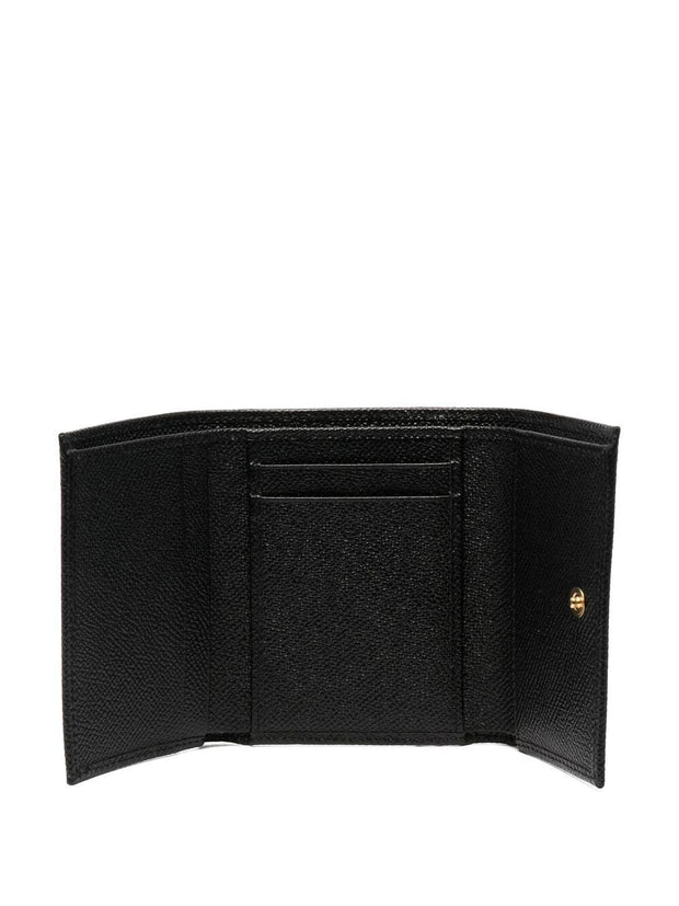 Dolce & Gabbana Leather Flap French Wallet Black