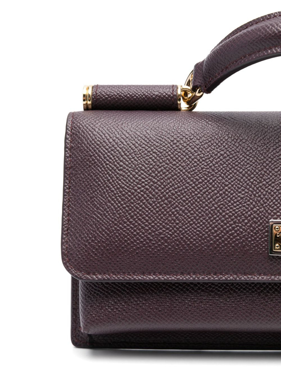 Dolce & Gabbana Leather Mini Bag Bordeaux