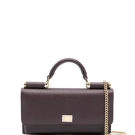 Dolce & Gabbana Leather Mini Bag Bordeaux