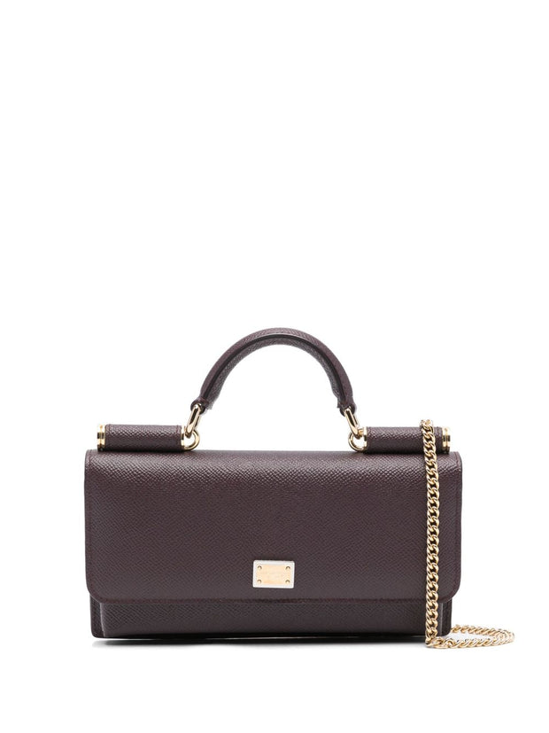 Dolce & Gabbana Leather Mini Bag Bordeaux