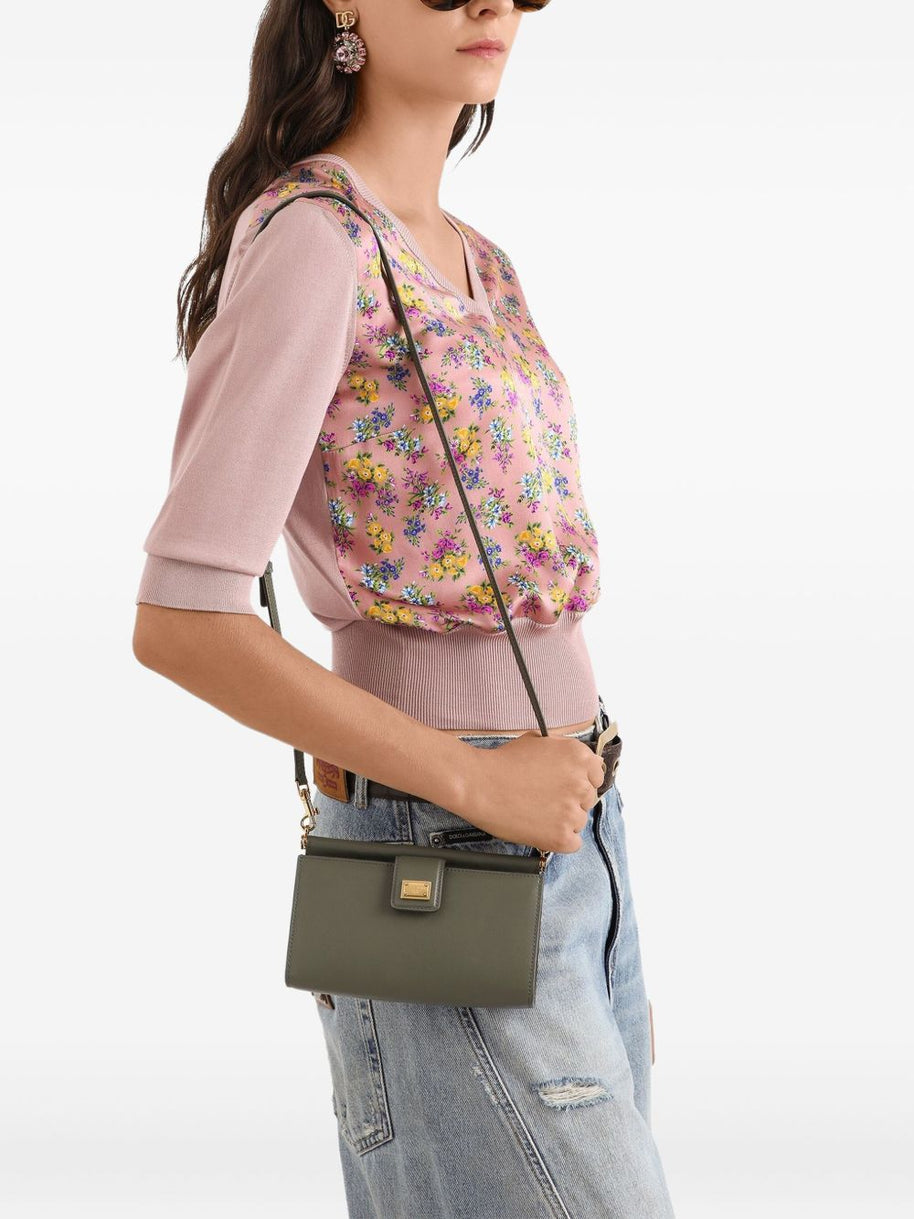 Dolce & Gabbana Leather Phone Bag Green