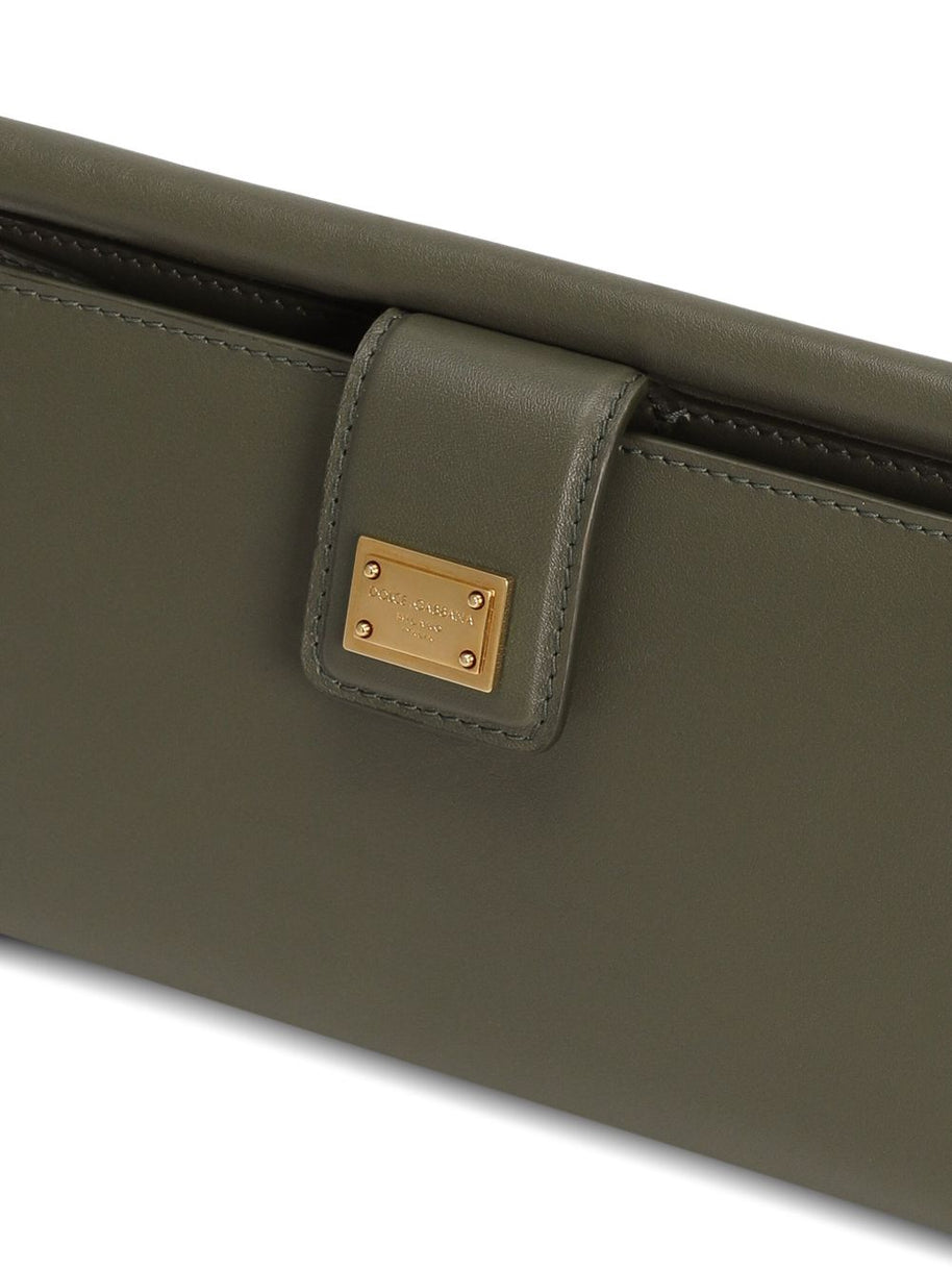 Dolce & Gabbana Leather Phone Bag Green