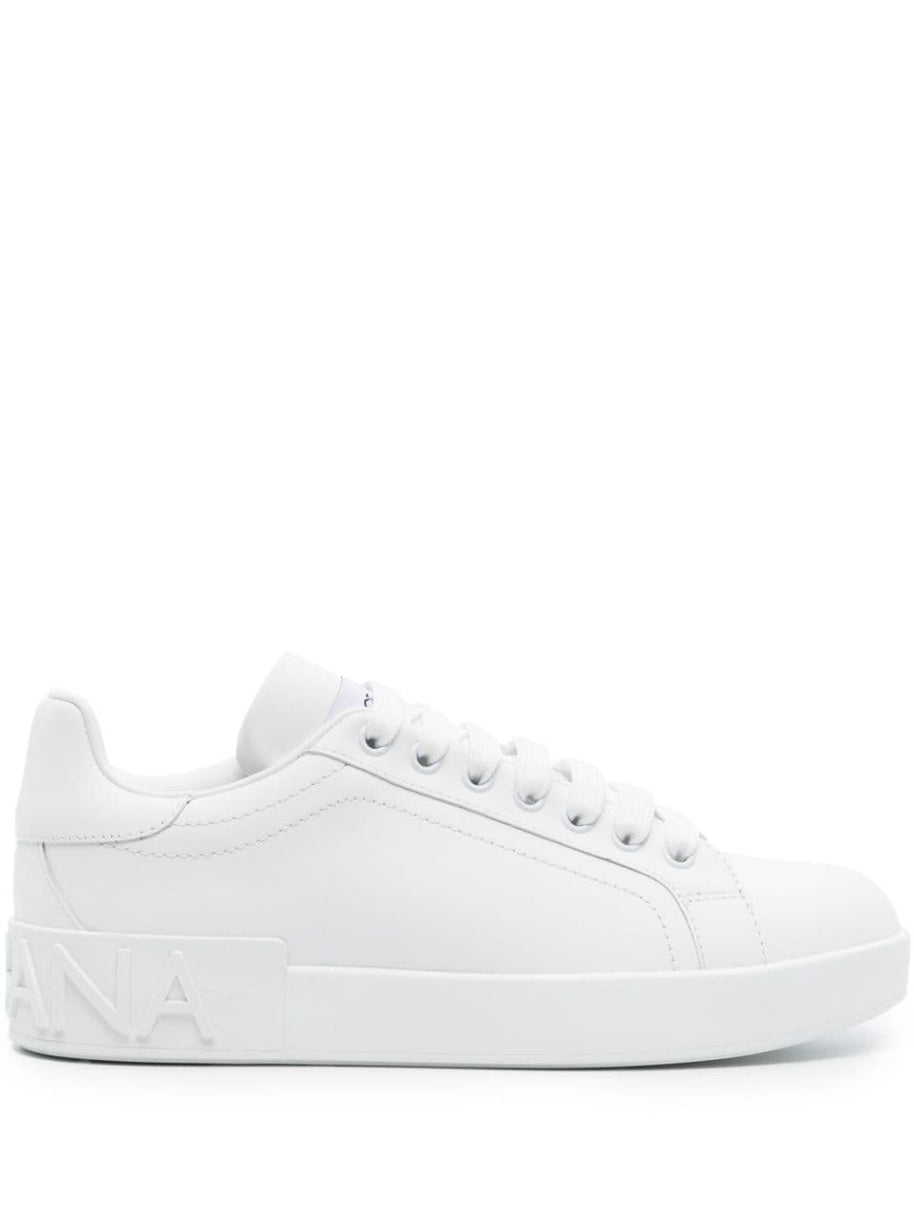 Dolce & Gabbana Portofino Leather Sneakers White