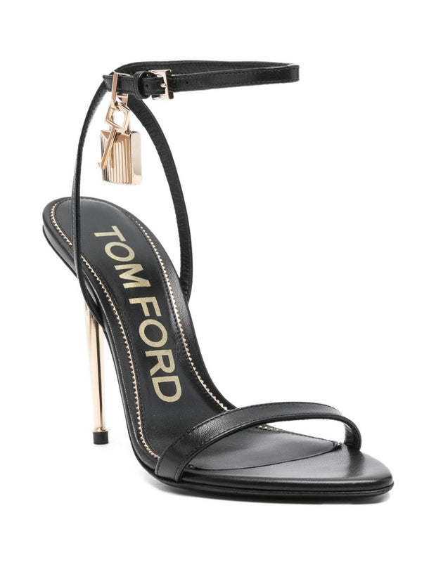 Tom Ford Leather Heeled Sandals Black