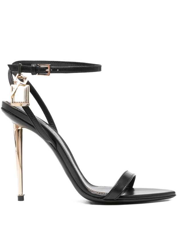 Tom Ford Leather Heeled Sandals Black
