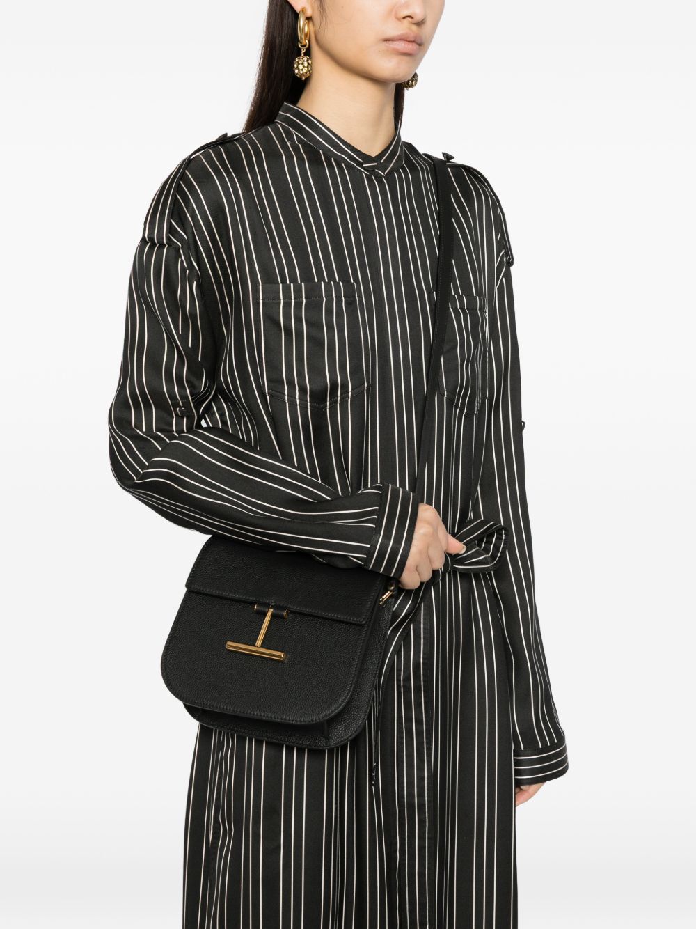 Tom Ford Tara Mini Leather Crossbody Bag Black