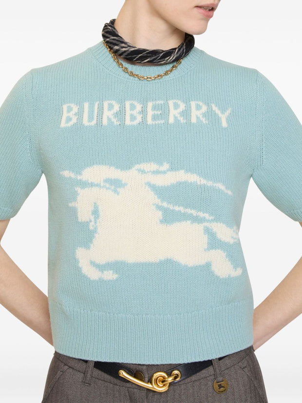 Burberry EKD Wool And Cashmere Sweater Blue