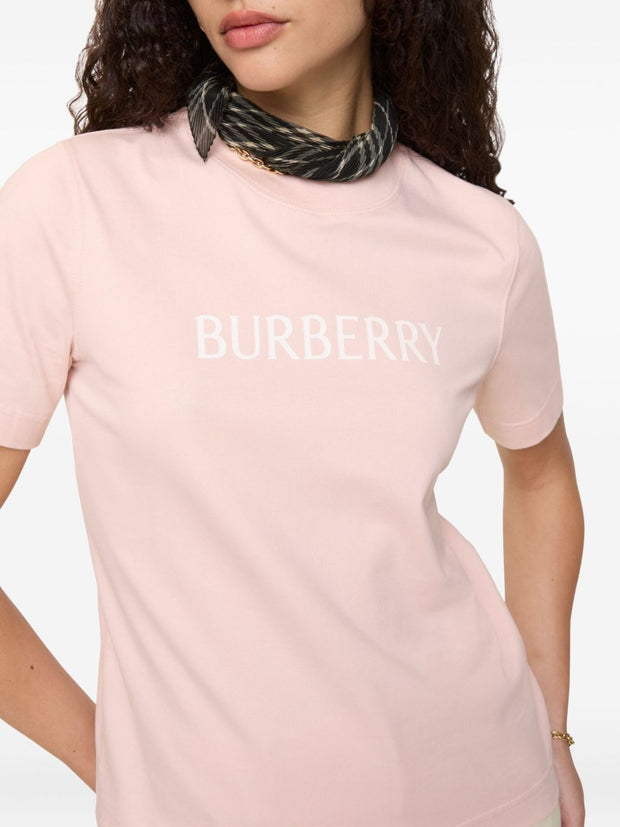 Burberry Logo Cotton T-shirt Lilac