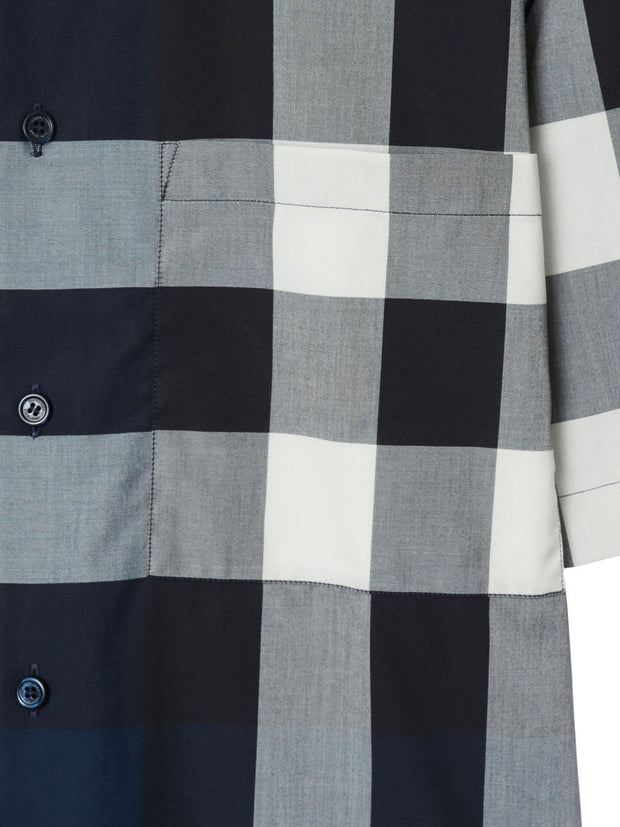Burberry Check Cotton Shirt Blue