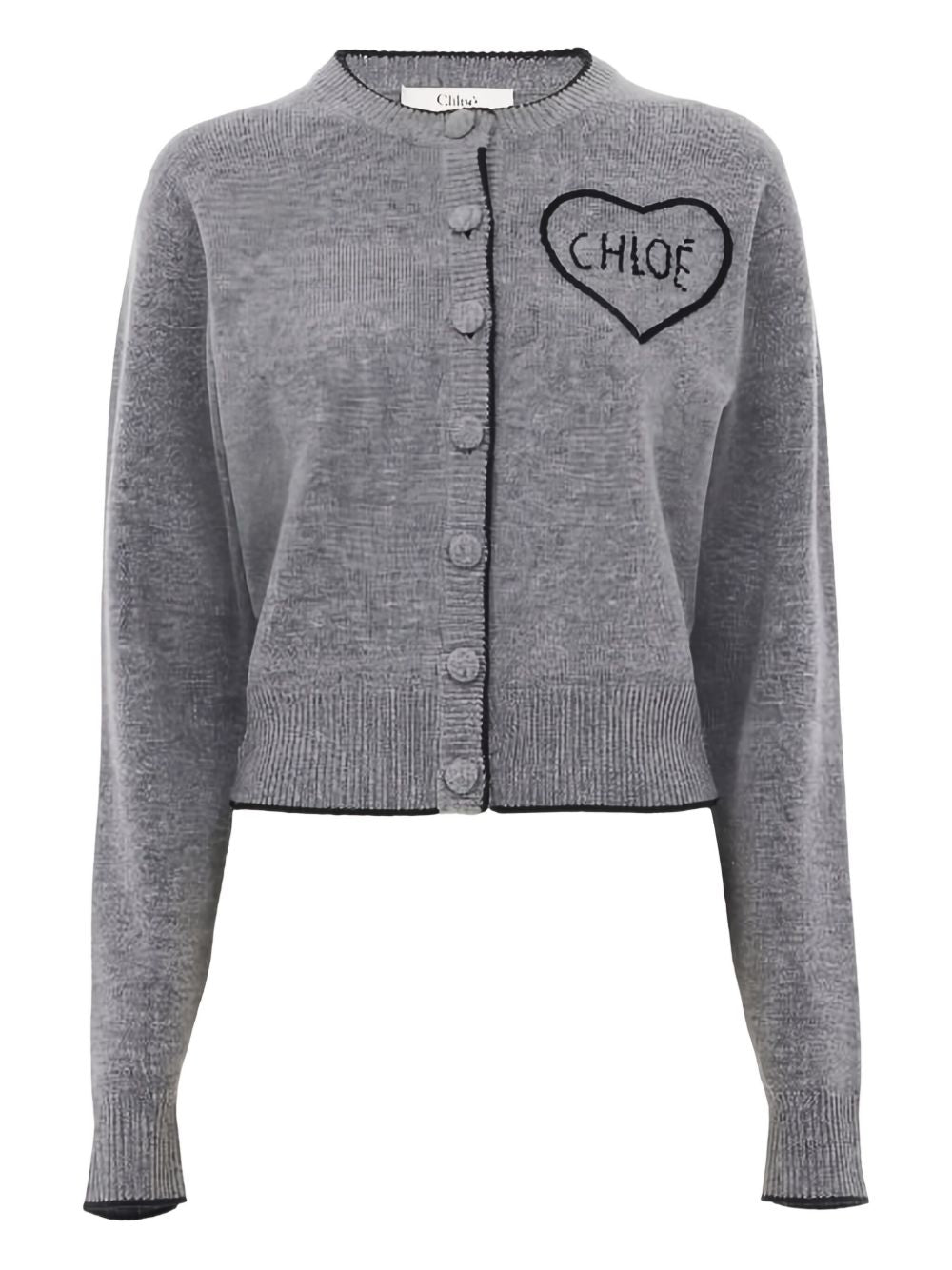 Chloé Logo Cashmere Cardigan Grey