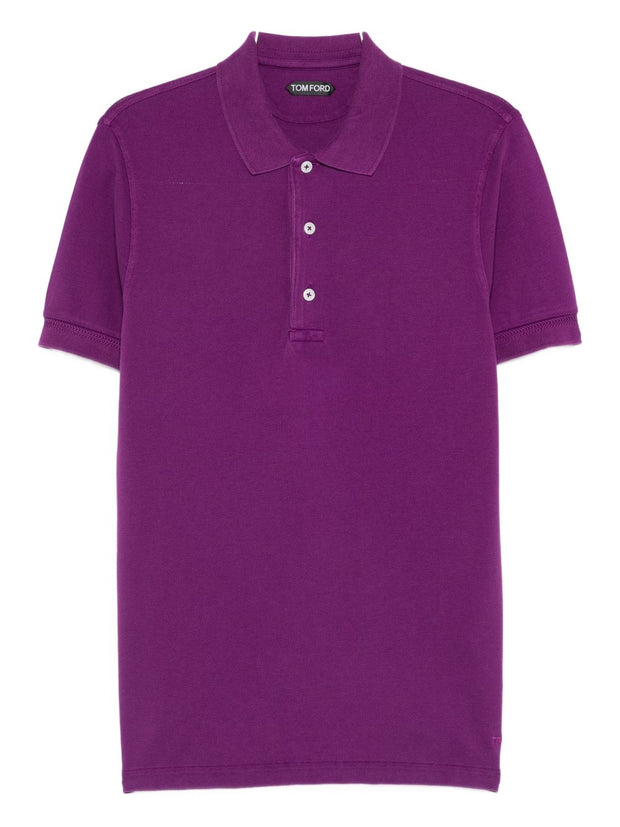 Tom Ford Cotton Blend Polo Shirt Purple
