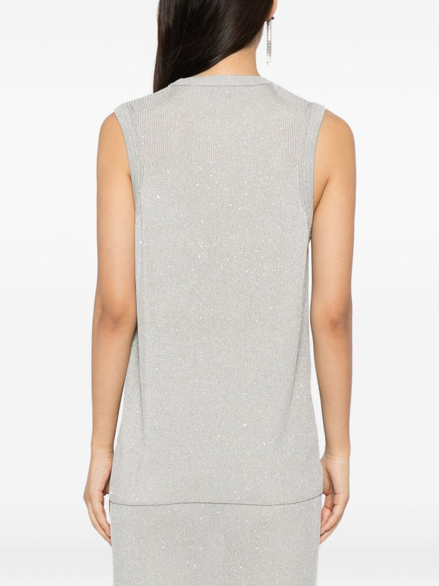 Tom Ford Sequined Top Silver