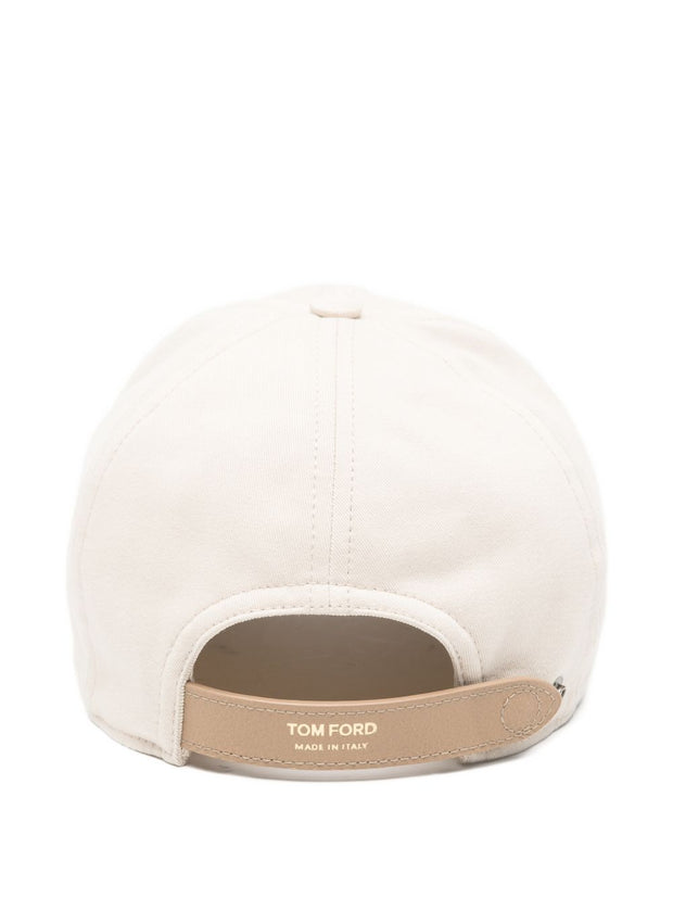 Tom Ford Logo Canvas Baseball Cap Beige