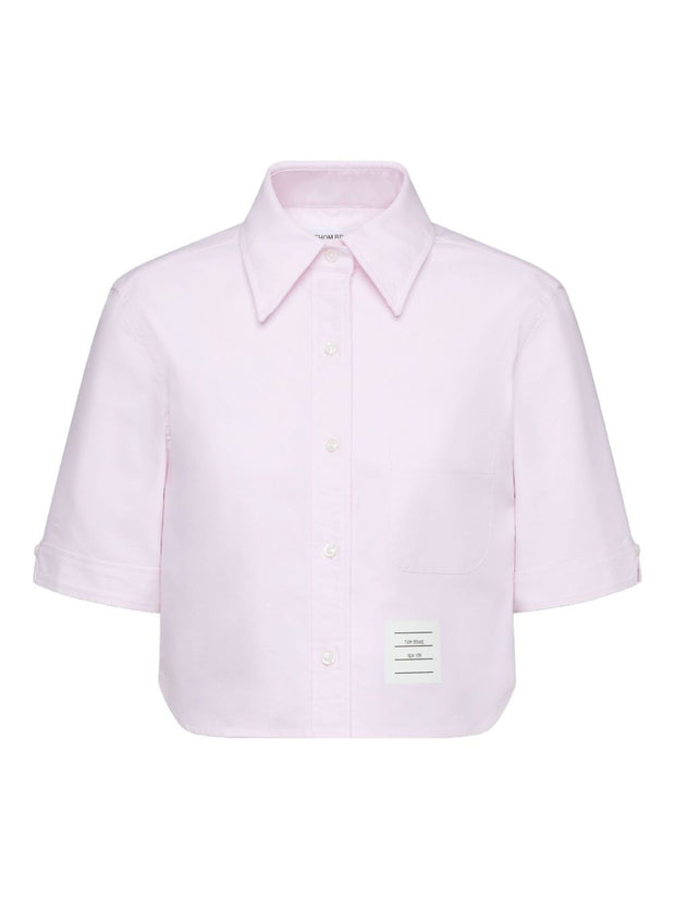 Thom Browne Cotton Cropped Shirt Pink