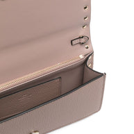 Valentino Garavani Rockstud Leather Wallet On Chain Powder