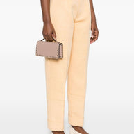 Valentino Garavani Rockstud Leather Wallet On Chain Powder