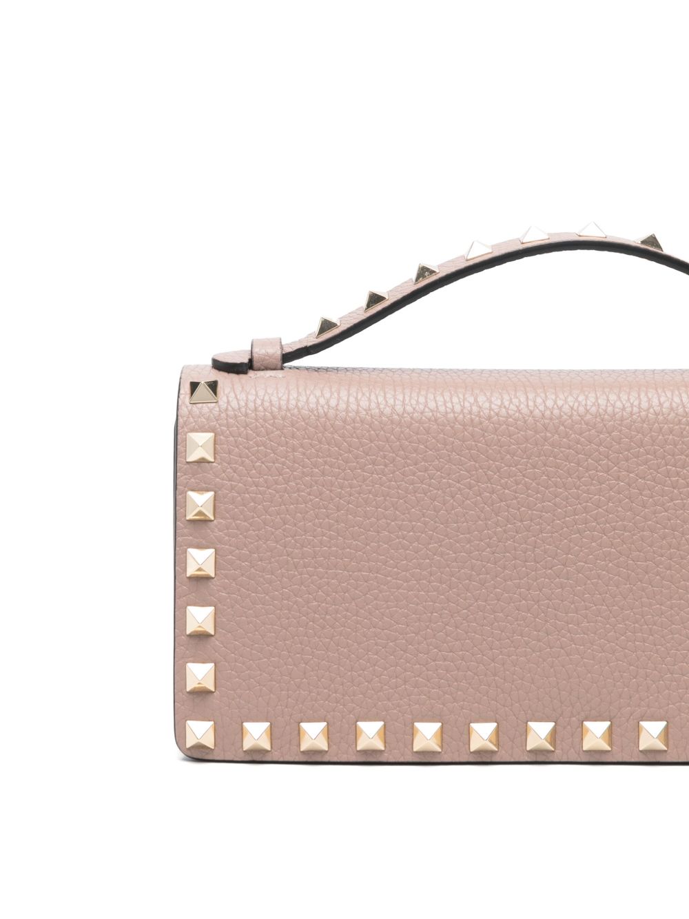 Valentino Garavani Rockstud Leather Wallet On Chain Powder