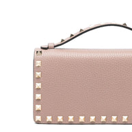 Valentino Garavani Rockstud Leather Wallet On Chain Powder